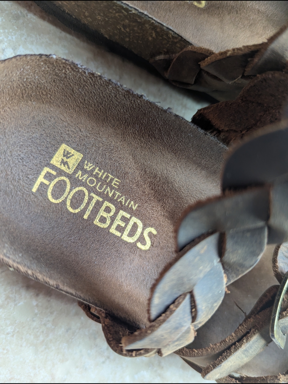 White Mountain Brown Braided Leather Slide Sandals - Picture 2 of 4